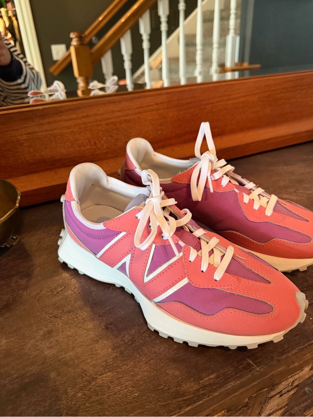 New Balance Women’s Pink and Purple Lace-Up Sneakers - Picture 2 of 10